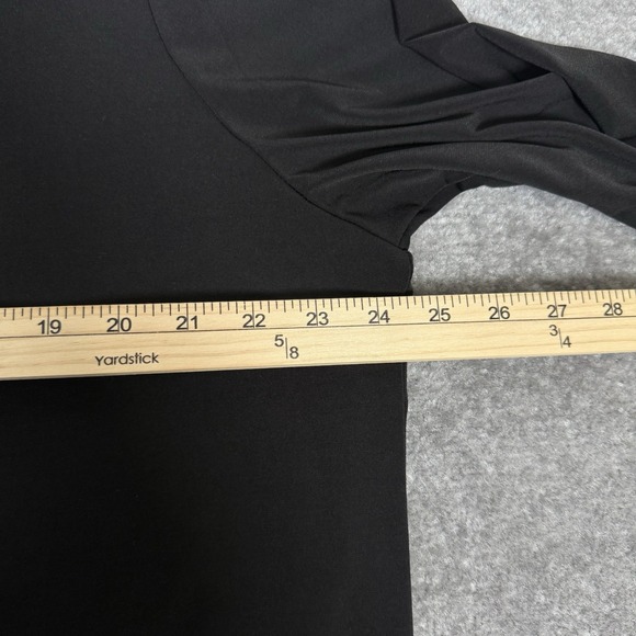 NWT Chico's Midi Dress Women's 4 (20) Black Double Layer 3/4 Sleeve Party Office - Picture 6 of 8